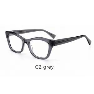 Trendy Cat-Eye Eyeglass Frames, Fashionable Face-Slimming Acetate Optical Frames - Image 3