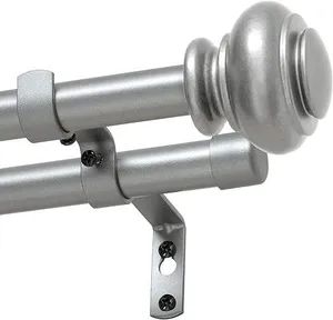 Metal Double Curtain Rods Adjustable Extendable Window Poles MOQ 1000 Shape Round Style Modern Feature Durable Color Customized - Image 4