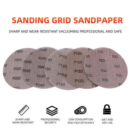 Round Sandpaper Discs for Drywall Abrasive Sanding Mesh Disc Shape Round Model Number 225mm Model NO. MSD-P240 HS Code 6805200000 - Image 4