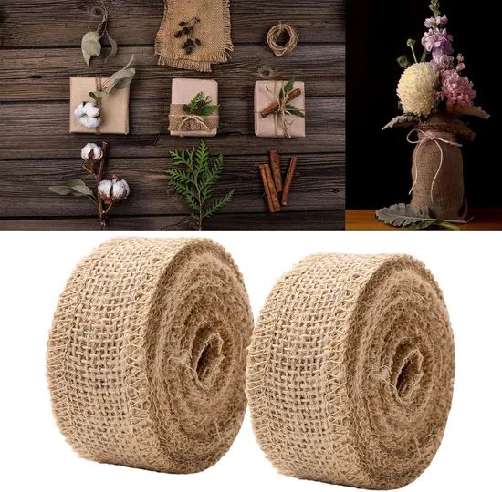 Indoor Outdoor Rustic Wedding Decoration Natural Burlap Ribbons - Image 4