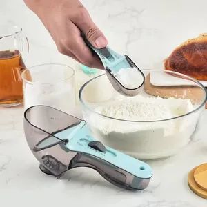 2PCS Cooking Measuring Tools Magnetic Snaps Scale Spoons and Cups 5ml to 30ml Adjustable Precise Measuring Scoop - Image 2
