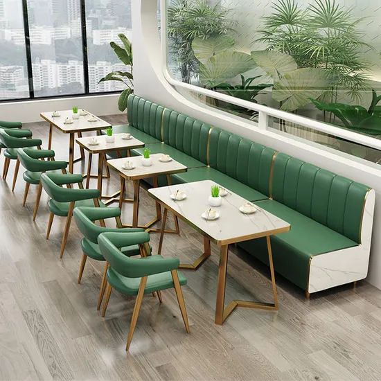Stylish Customized Restaurant Booth Seating and Table Sets MOQ 50PCS Fixed Fixed Origin China Color Orange Condition - Image 5