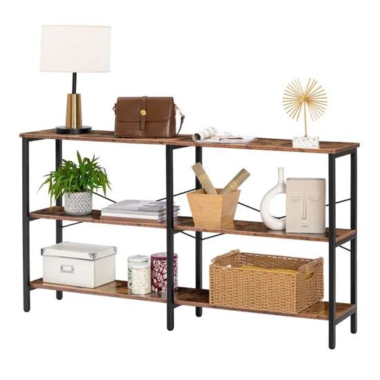 Hoobro Foyer Console Table Sofa Table 3-Tier Storage Open Shelves for Entryway - Image 1