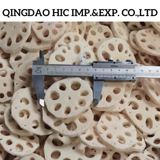 IQF Frozen Lotus Root Slices Vegetables Frozen Food GMO None Color White Blanching Yes Type Lotus Root HS Code 0710809090 - Image 2