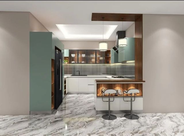Modular Kitchens Customized Material PVC Appearance Modern Finish Type Polished Mount Type Floor Mount Pattern Design - Image 12