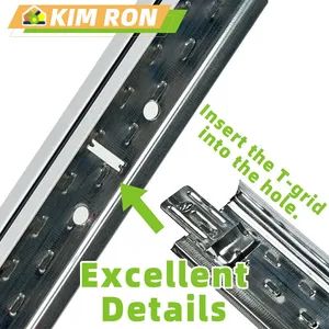 Chinese Cheap Custom Ceiling Grids T-Grid Gypsum T-Bar Ceiling System T-Bar Suspended Ceiling Grid Galvanize Drop Ceiling Grid Components Manufacturer - Image 2