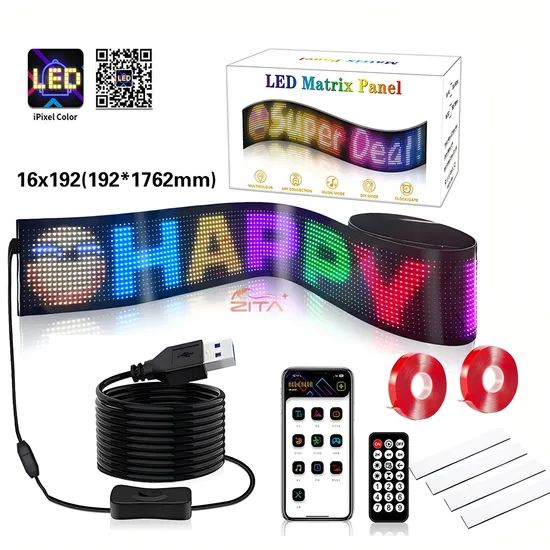 374 92mm RGB LED Flexible Colour Programmable Sign Soft Screen - Image 4