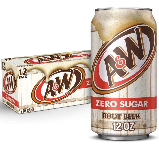 A&W ROOT BEER ZERO SUGAR CN, 12OZ/12PKX2 - Image 1