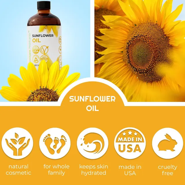 Organic Sunflower Oil Cold Pressed - Sunflower Seed Oil Unrefined Sun Flower Pure Unrefined - Image 1