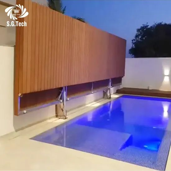 Auto-Folding Floor Pool Cover Customizable Outdoor Swimming Pool Deck Enclosure Accessory - Image 1