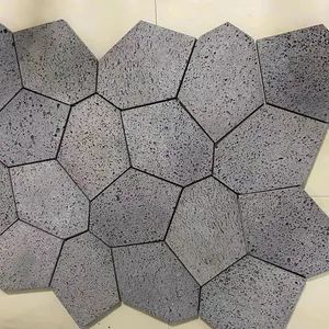 Honed/Rough Honed Dark Grey/Black Basalt/Andesite /Volcanic Lava Stone for Paving Tiles/Flagstone/Balls/Split Paver/Chiseled Wall Cladding Tiles/Tumbled Cobbles - Image 2