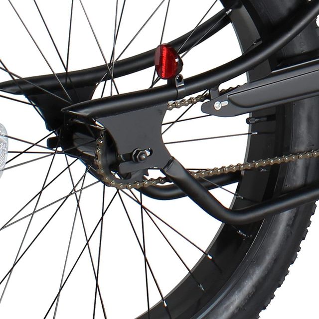 26" Chopper Fat Tires Bike Coaster Brake Stretch Cruiser Matte Black Bicycle - Image 3