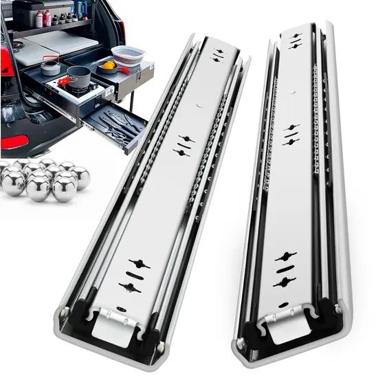 Heavy Duty Drawer Slides 200 Lbs Capacity Full Extension Ball Bearing Sliding Rails 8-40 Inch Tool Box Glides - Image 4
