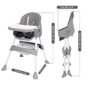 Adjustable Convertible Feeding Baby High Chair Origin China Trademark MU Color Light Gray Model NO. BW25910-6 Care Instructions Hand Wash - Image 4