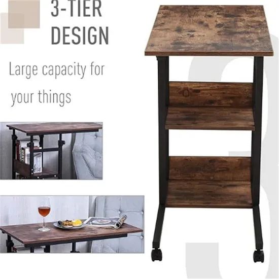 Multi Functional Bedside Desk with Adjustable Height Foldable Tables - Image 3