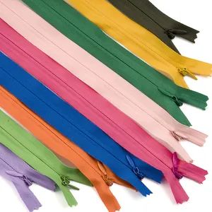 Rose Color 3# Long Invisible Zippers Sewing Clothes Nylon Coil Zipper - Image 5