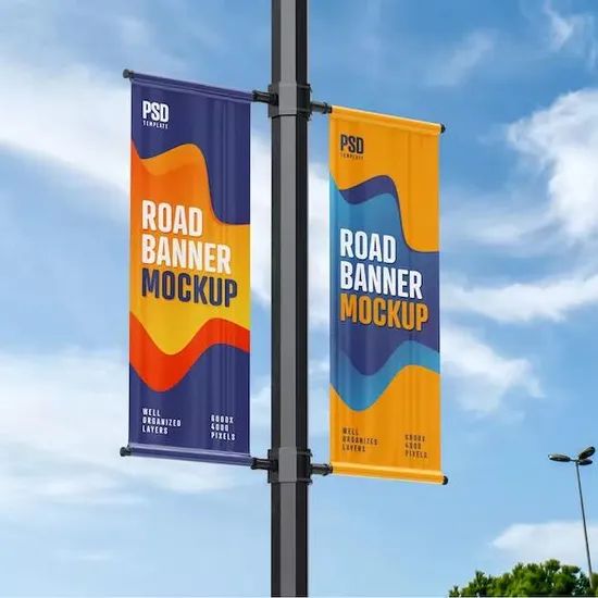 Customized Outdoor Advertising Flags And Banners Large Customized Printed Double-sided Street Light Poles Display Banner Signs - Image 6