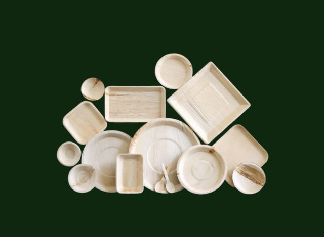 areca palm leaf plates, bowls, trays, spoons, food containers - Image 1