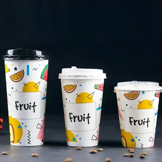 500ml700ml1000ml Custom Logo Tea Cup Design Single Wall Paper Cup Plastic Coffee Paper Cup - Image 3