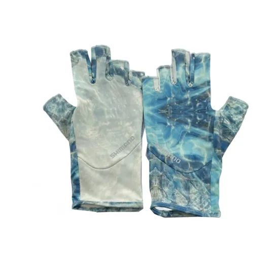 Fashion Non-Slip Sun Protection Print Fishing Gloves Size XL Color Blue Style Plain Trademark NO Length Medium Quality - Image 3