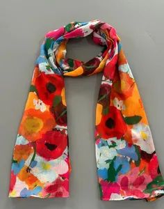 Hot-Selling Custom Printed Floral Scarves for Autumn Quality High Style Leisure Gender Women's Thickness Thin Length - Image 1