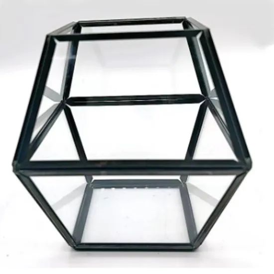 Glass Crafts Glassware Terrarium Planter Succulents Fern Pot Height 12cm Origin Hebei Shape Square Finish Clear Style - Image 1