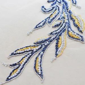 Beaded Rhinestone Fashion Dress Patch Accessories MOQ 10 PCS Style Sew-on Origin China Technics Beaded Model NO. DP017 HS Code - Image 5