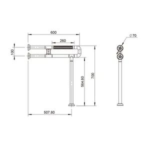 ABS Encased Grab Bar with Elastic TPE Layer & Internal Rib Structure - Image 6