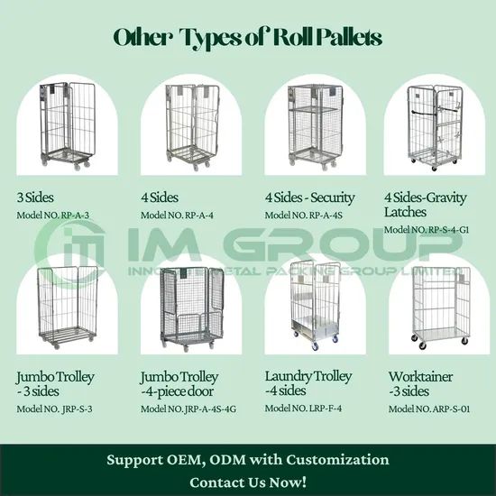 Warehouse Storage Logistics Transport Folding Stacking Metal Wire Mesh Roll Cage - Image 6