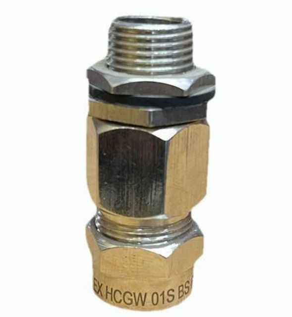 Hex Brass Cable Gland, IP44 Shape Hex Color Silver IP Rating IP44 Diameter 25 mm Type Single Compression Usage/Application Cable - Image 1