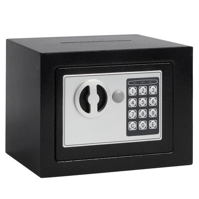 17E Outdoor Weatherproof Mini Electronic Safe Box Digital Keypad Lock Wall Mountable Anti-Theft Security Safe for Home Office Hotel Cash Money Jewelry Storage Box - Image 3