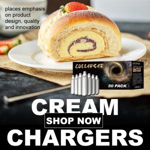Collapsar 8-Gram Nitrous oxide for food N2O Whip Cream Chargers, 50Packs, 600pcs per Carton - Image 5