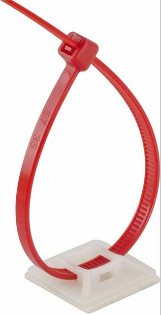 Plastic Cable Tie Mounts Finish Matte Shape Square Size 2x2 inch Material Plastic Color Yellow and - Image 2