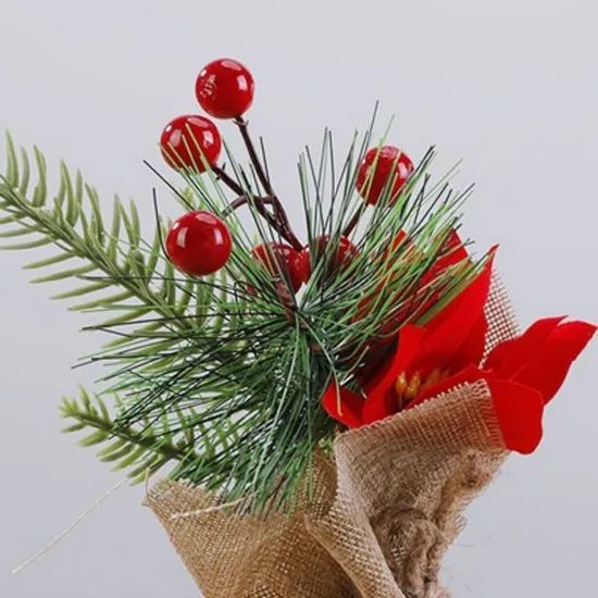 Desktop Artificial Plastic Mini Christmas Tree with Decorations Xmas Tabletop Tree - Image 4