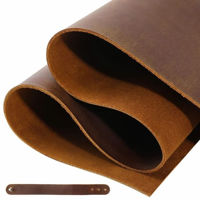 Brown Natural Genuine Leather, For Shoes Color Brown Patten Plain Finish Natural Size 500 sq ft Durability High Strength - Image 1