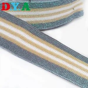 Customize Color Polyester Stripe Knitted Webbing for Garment Accessories - Image 2