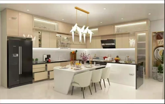 Residence Kitchen Interior Designing Service Lighting Options Pendant Or Led Strip Lights Countertop Materials Granite, Quartz, Or - Image 1
