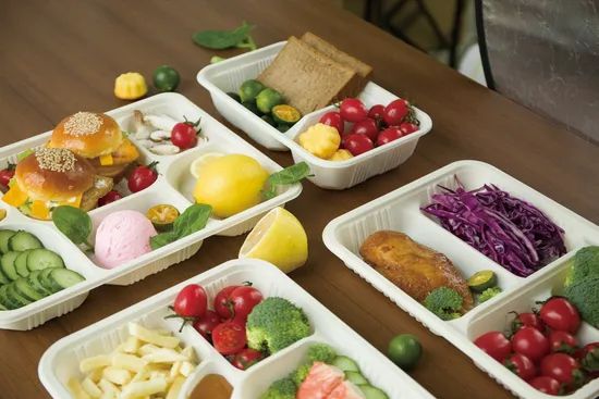6 Compartments Compostable Disposable Cornstarch Tableware Lunch Takeout Box - Image 6