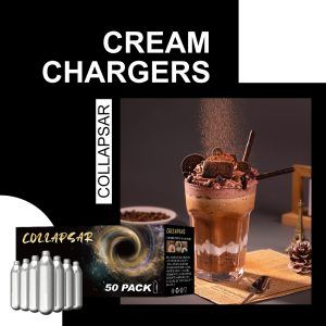 Collapsar 8-Gram Nitrous oxide for food N2O Whip Cream Chargers, 50Packs, 600pcs per Carton - Image 7