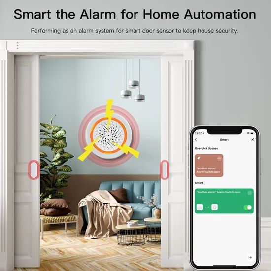 Smart Home Security System Smart Siren Sensor 90dB Sound Light Alarm Sensor - Image 5