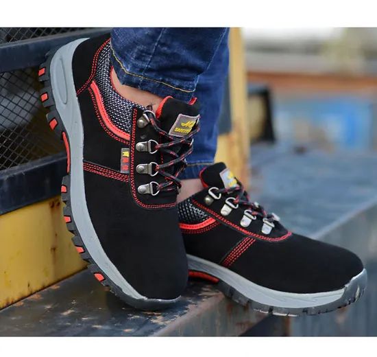 Safety Capped Cowboy Mens Work Rubber Steel Toe Boots - Image 1