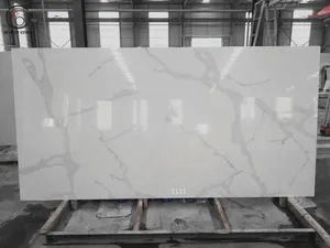 Artificial Quartz Stone Big Slabs White Calacatta Quartz Slabs - Image 4