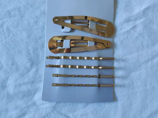 Durable Multi-Size Design Shiny Gold Metal Side Hair Clips Set Daily Styling Bobby Pins - Image 1