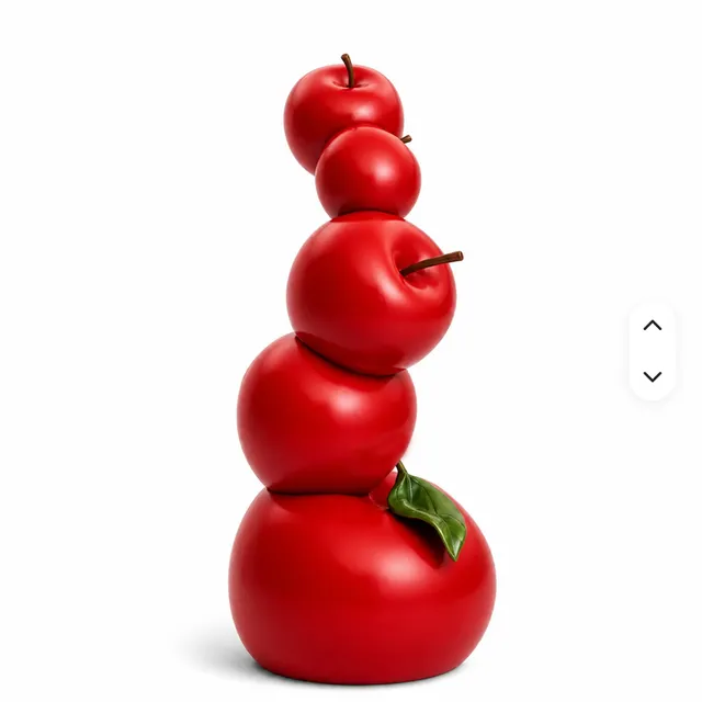 Realistic Fruit Art Statue Mirror Polished or Painted Apple Sculpture for Modern Hotel Plaza Garden Landscape Ornament - Image 2