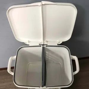 Kitchen Double Layer Garbage Storage Vertical Waste Sorting Bins with Wheel - Image 4