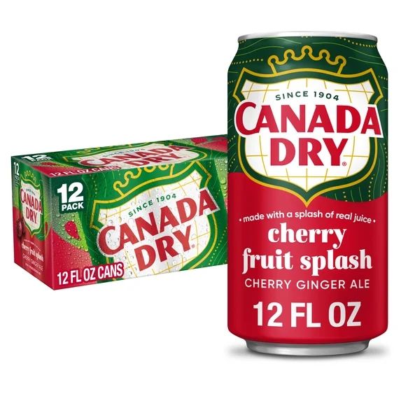 CANADA DRY FRUIT SPLASH CHERRY GINGER ALE CN, 12OZ/12PKX2 - Image 1