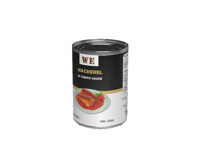 Canned Mackerel in Tomato Sauce 425g with High Quality Shape whole fish Shelf Life 3years Place of Origin China Ingredients mackerel, tomato sauce, - Image 1