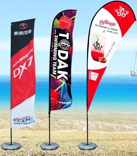 Factory Advertising Tear Drop Flying Feather Free Custom Banner Beach Flag Flags Banners - Image 1