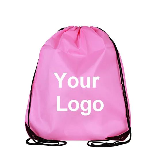 210d Custom Promotional Polyester Drawstring Bag/Advertising Drawstring Backpack - Image 1