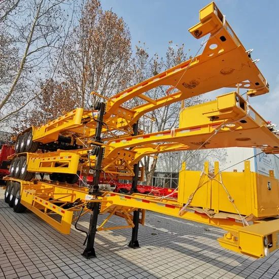 Durable 3-Axle 20FT 40FT Shipping Chassis Semi Trailer Tread 1820mm Shape Flatbed Condition New Material Steel Origin - Image 6